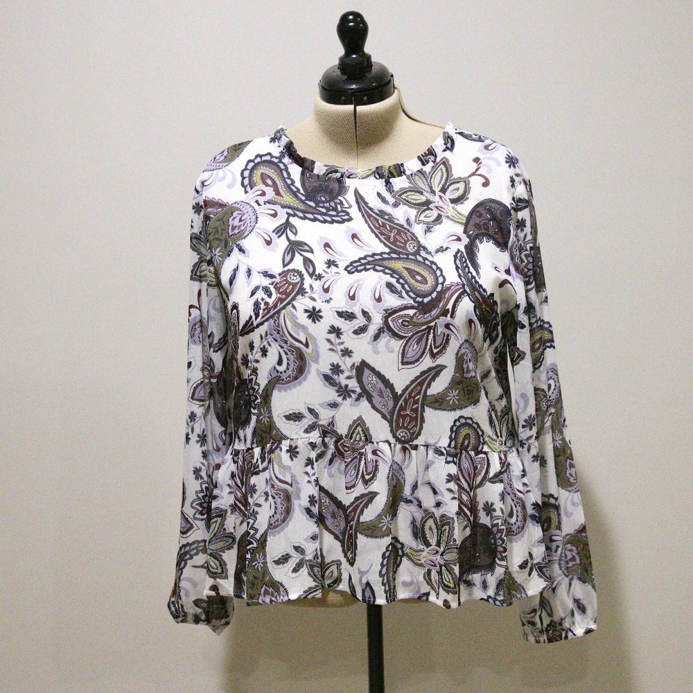 NWOT Chiffon Paisley Blouse